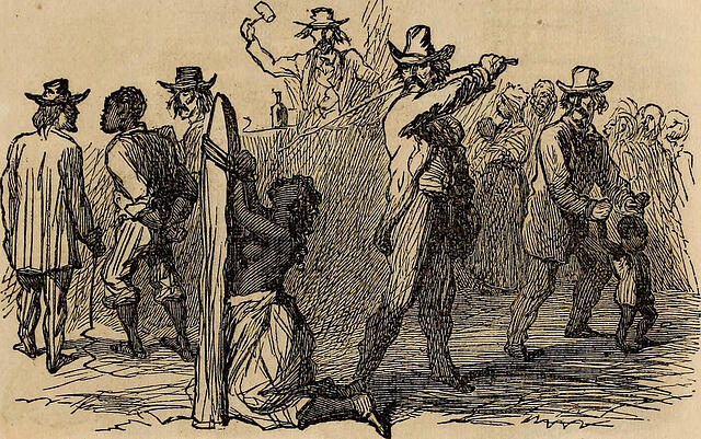 Image from Abel C. Thomas' "The gospel of slavery : a primer of freedom" (1864).  Accessed from https://www.flickr.com/photos/internetarchivebookimages/