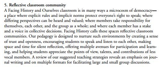reflective classroom community
