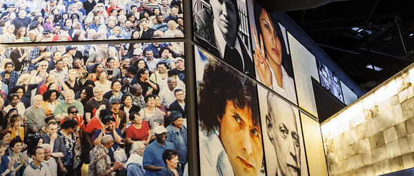 Photographs featured in the museum.  Photo from the Human RIghts Museum website.  https://humanrights.ca/