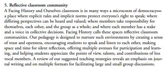 reflective classroom community