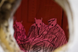 figure 9, detail of students' final diorama exploring empathy and Holocaust denial